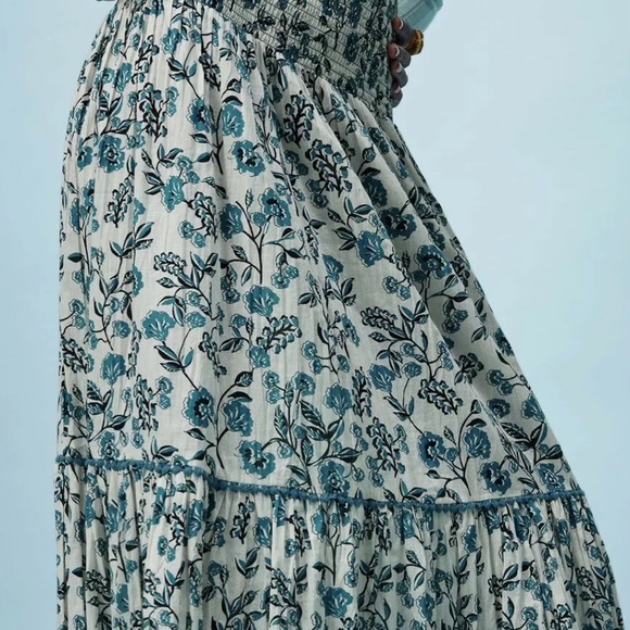 Zara midi skirt blue floral size Xs NWT white - Picture 6 of 10